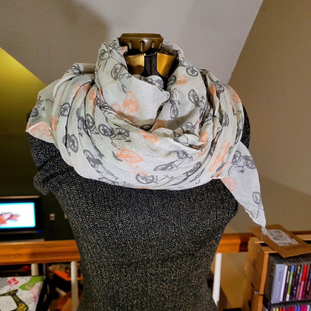 Brown and pink bicycle Scarf